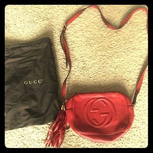 Red Gucci soho small leather disco bag